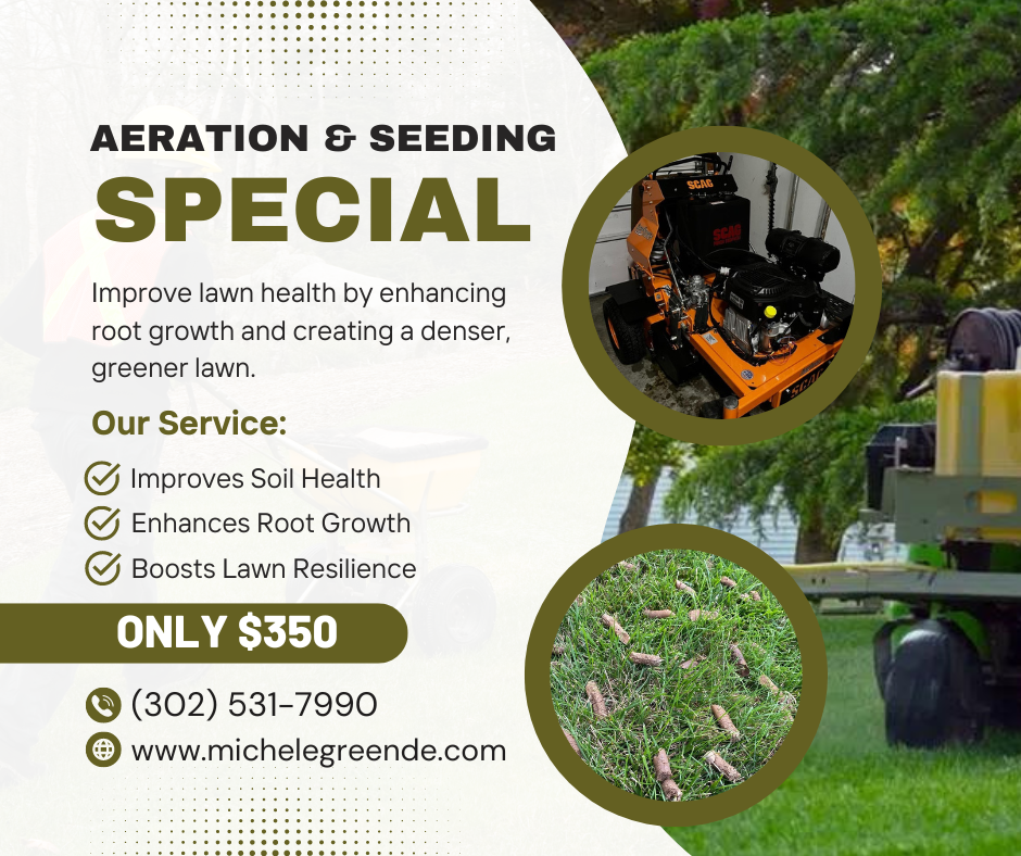 White and Green Modern Lawn Care Service Facebook Post